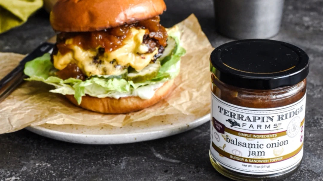 Double Smash Burger with Balsamic Onion Jam