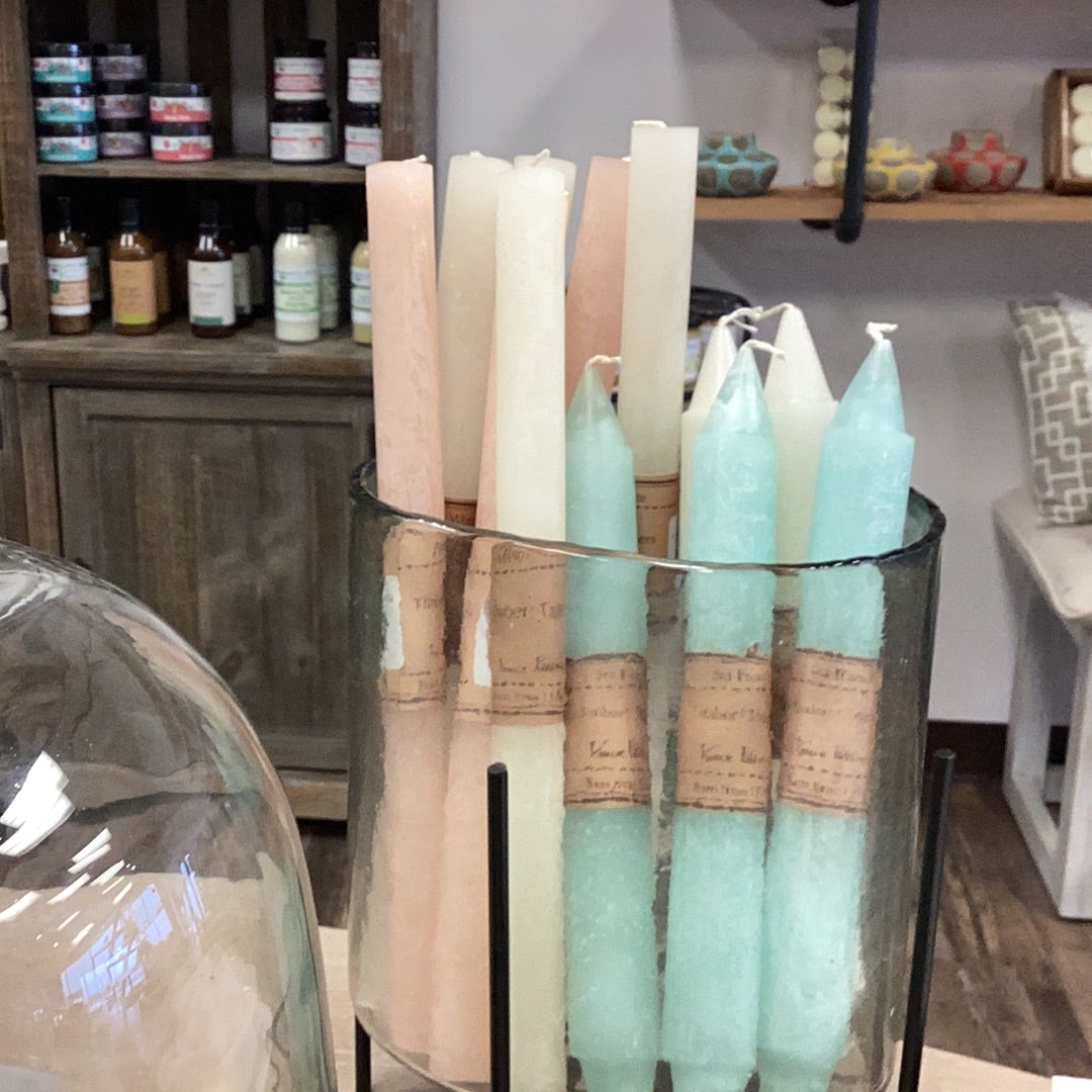 Timber Taper Candle Melon White