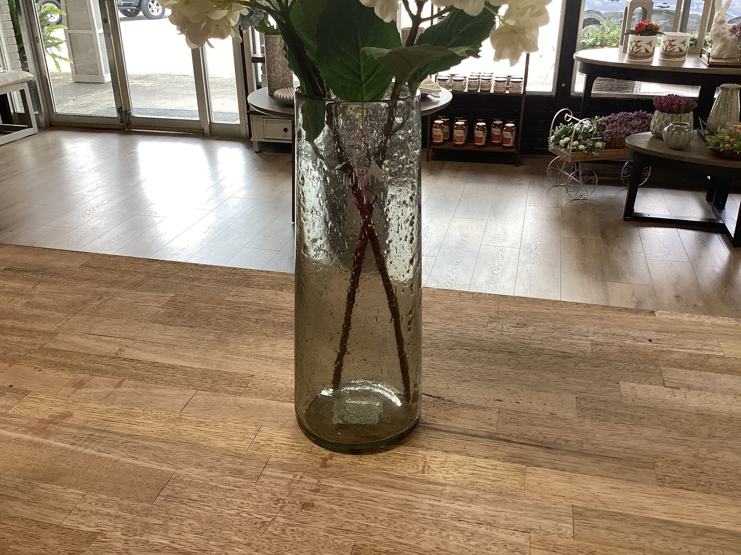 14.57" STONEWASH GLASS VASE