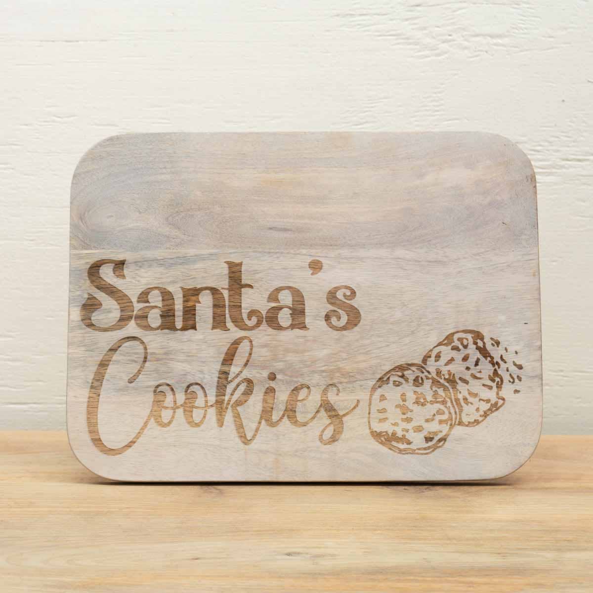 Santa's Cookies Serving Board Natural 10.5x14