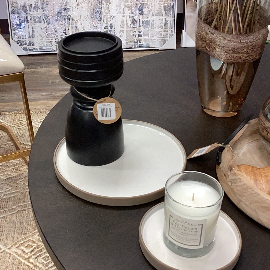 Round Medium Ceramic Candle Tray