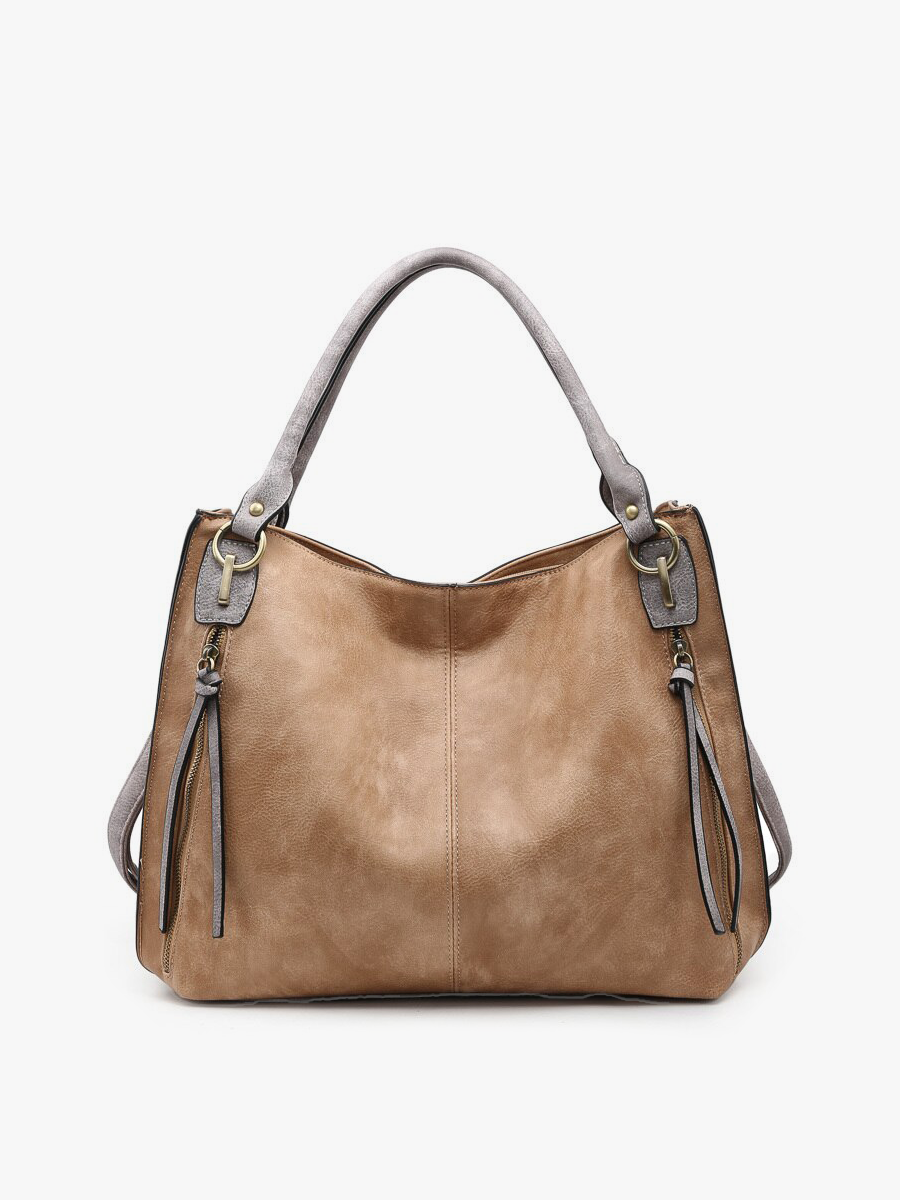 Jen & Co. - M1860DS Connar Distressed Side Pocket Tote