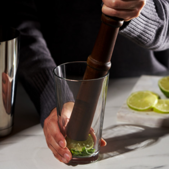 Viski Professional 12" Acacia Wood Muddler w/ Hanging Strap