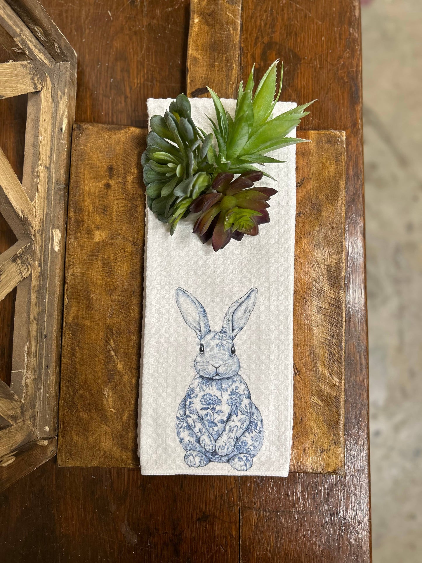 Southern Cotton Mill - Blue Chinoiserie Bunny Towel