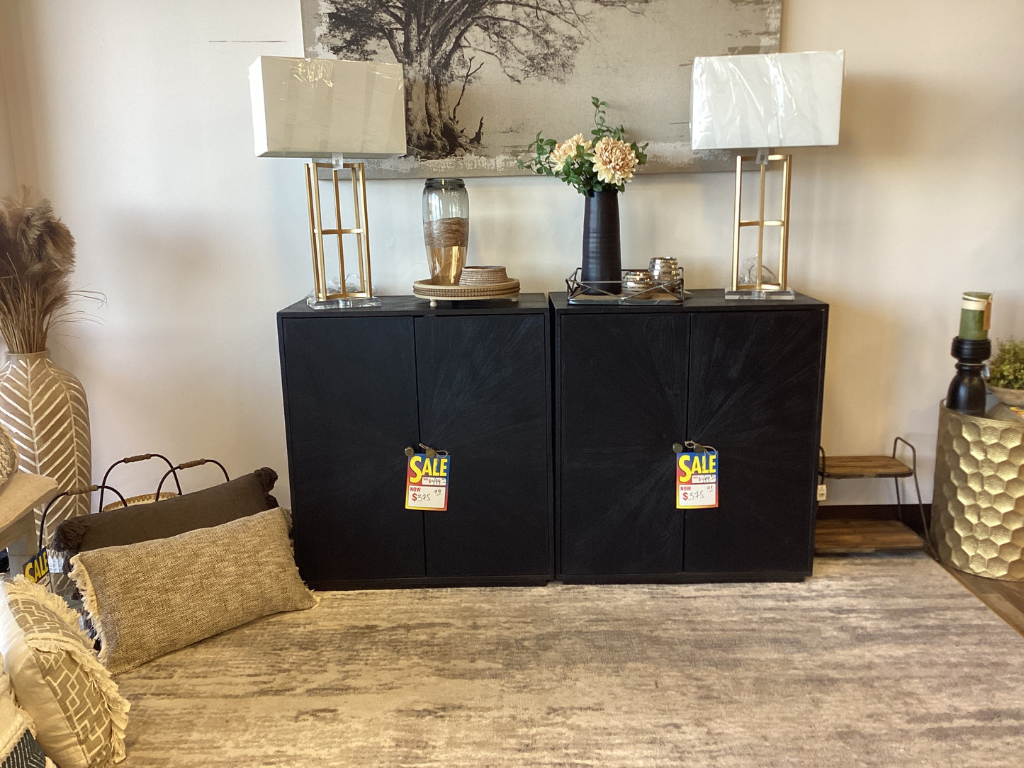 Black Acadia Wood Cabinet