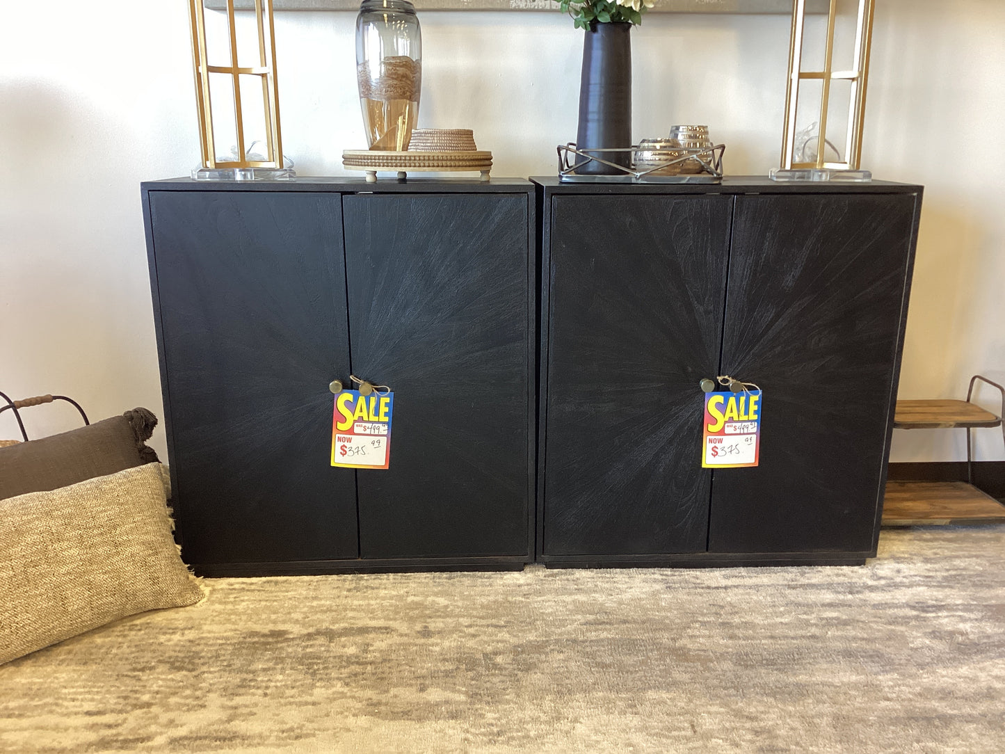 Black Acadia Wood Cabinet