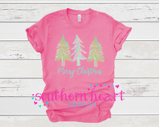 Southern Heart Designs - Christmas Tee-Pink