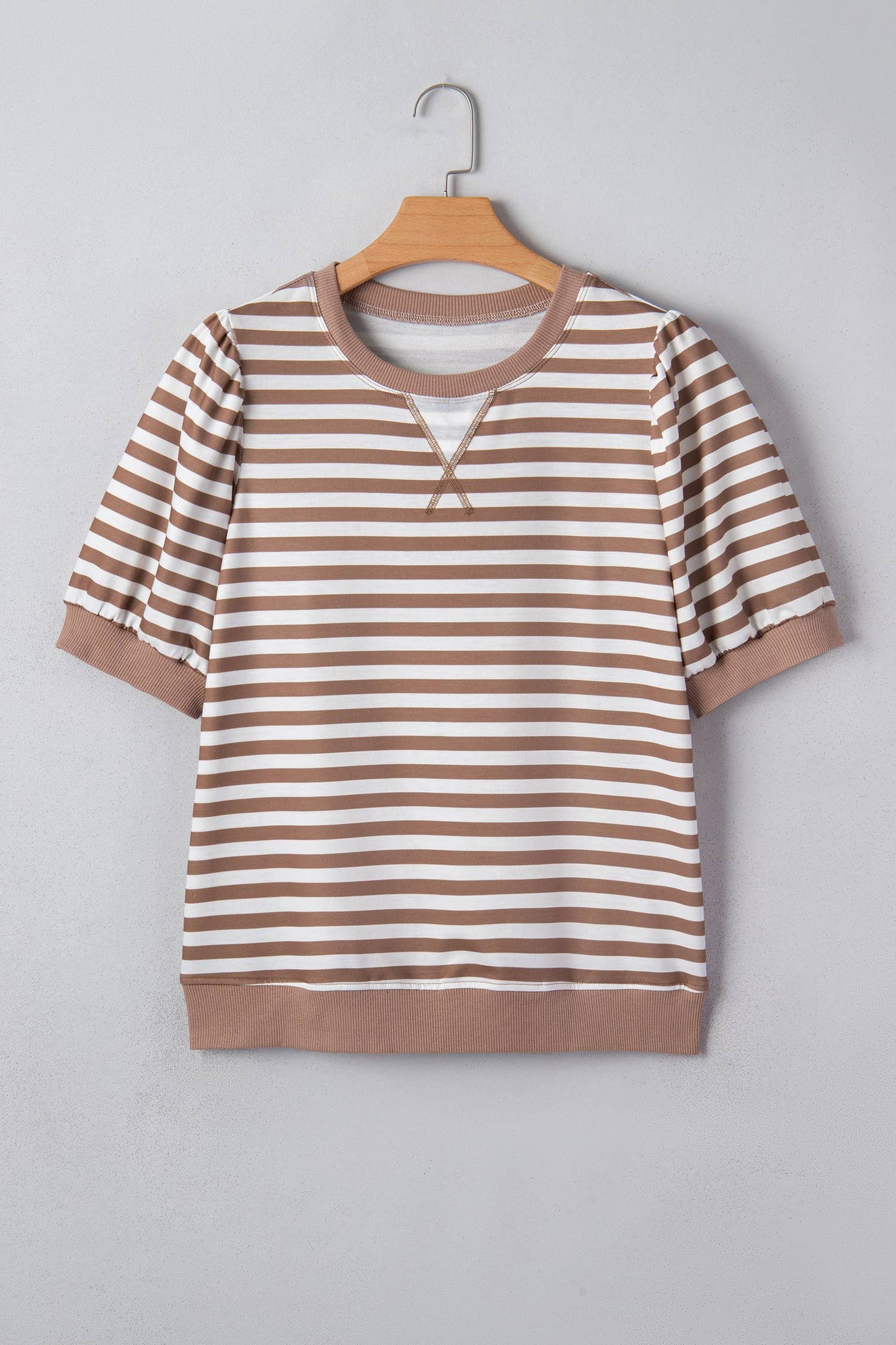 Little Daisy Closet - LDC Stripe Short Bubble Sleeve T Shirt