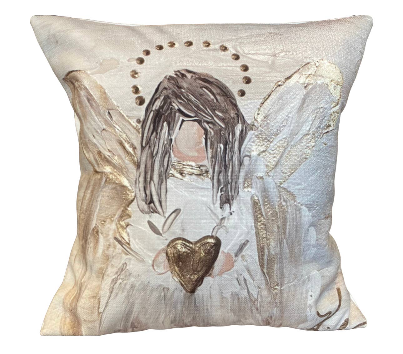 Gold & White Angel Pillow