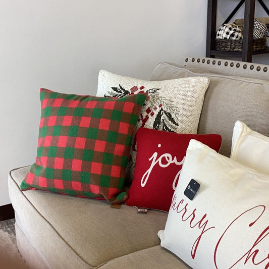 Flannel Pillow, Red & Green Buffalo Check