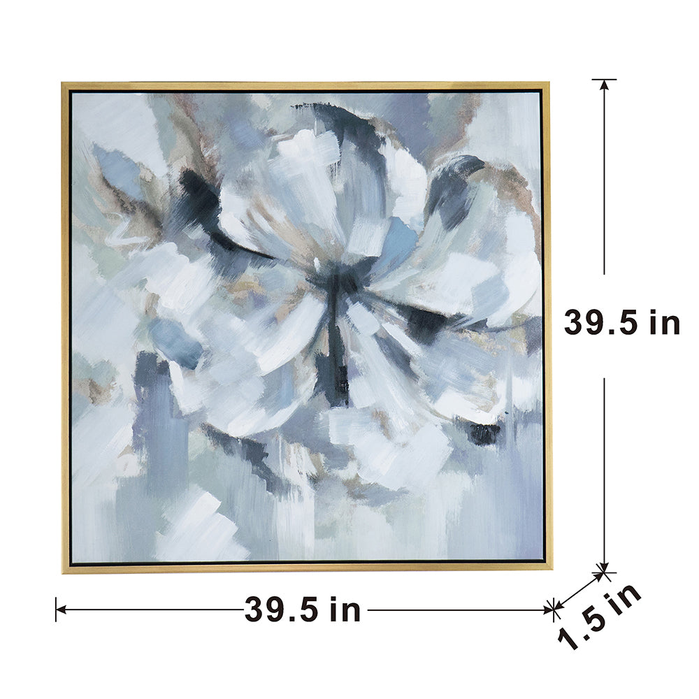 Gold Framed Botanical Painting on Canvas