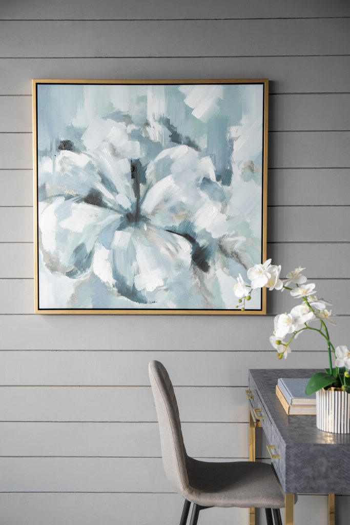 Gold Framed Botanical Painting on Canvas