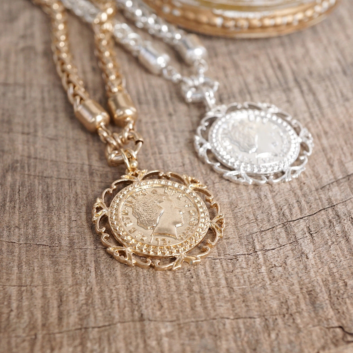 Heirloom Reverie – Ornate Coin Pendant Necklace