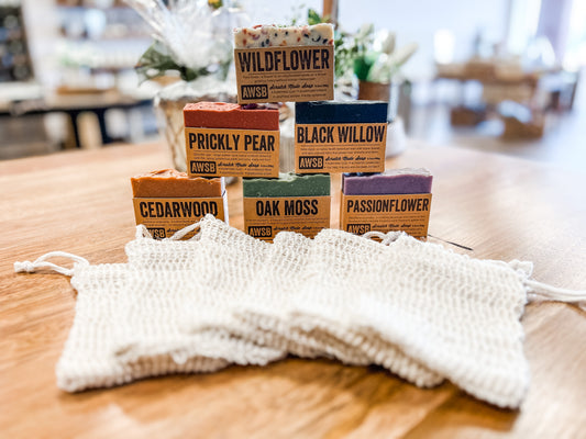 A Wild Soap Bar and Exfoliating Pouch