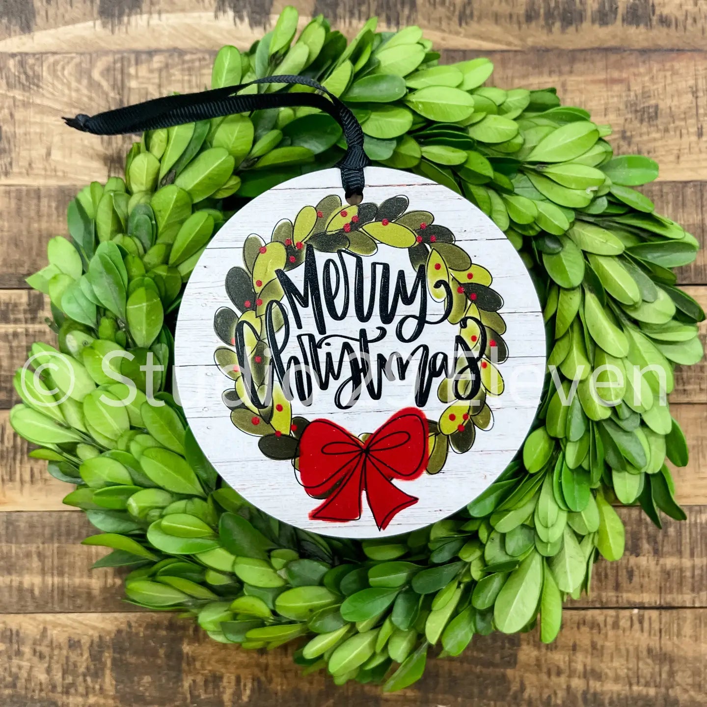 🌿 Merry Christmas Wreath Ornament