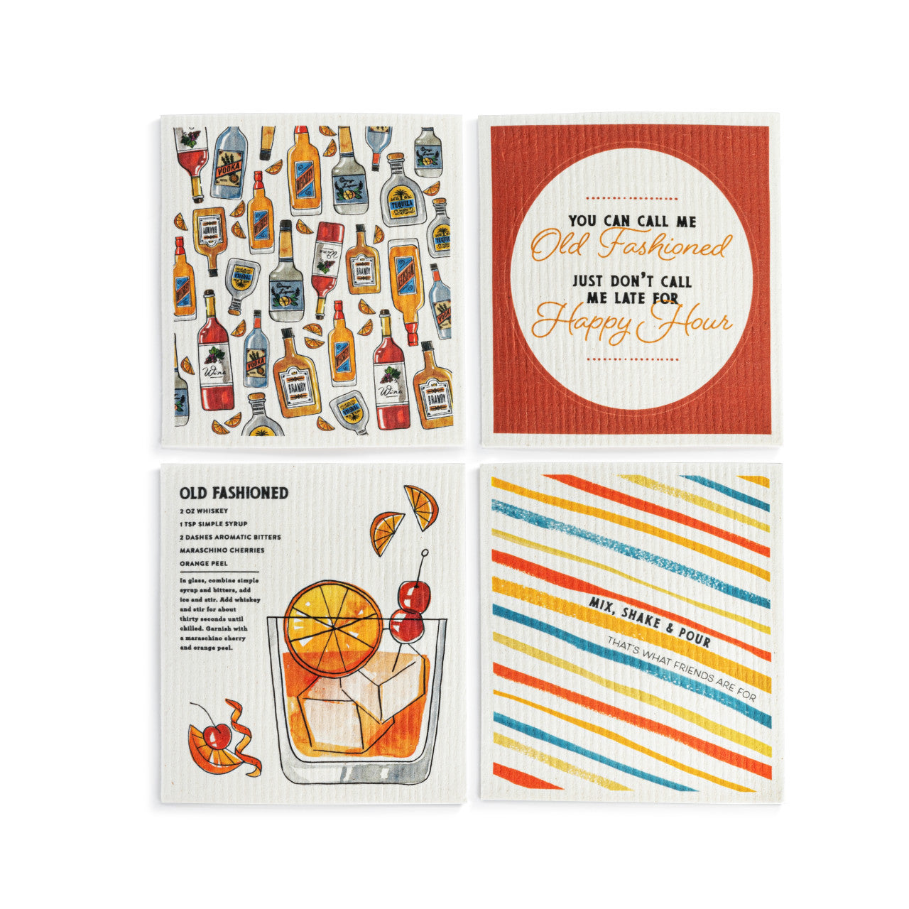 Biodegradable Dish Cloths, 4 Assorted