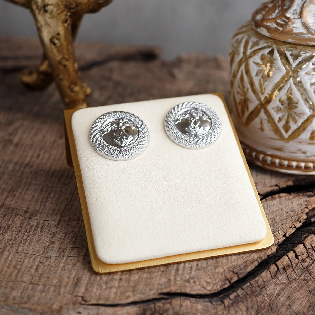 Rope & Relic – Classic Coin Stud Earrings in Gold or Silver