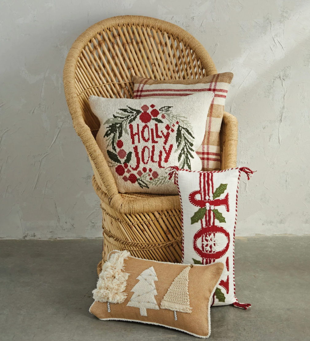 Holly Jolly Knit Pillow