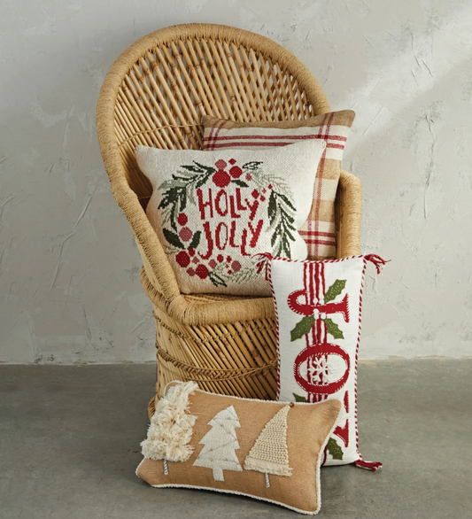 Holly Jolly Knit Pillow