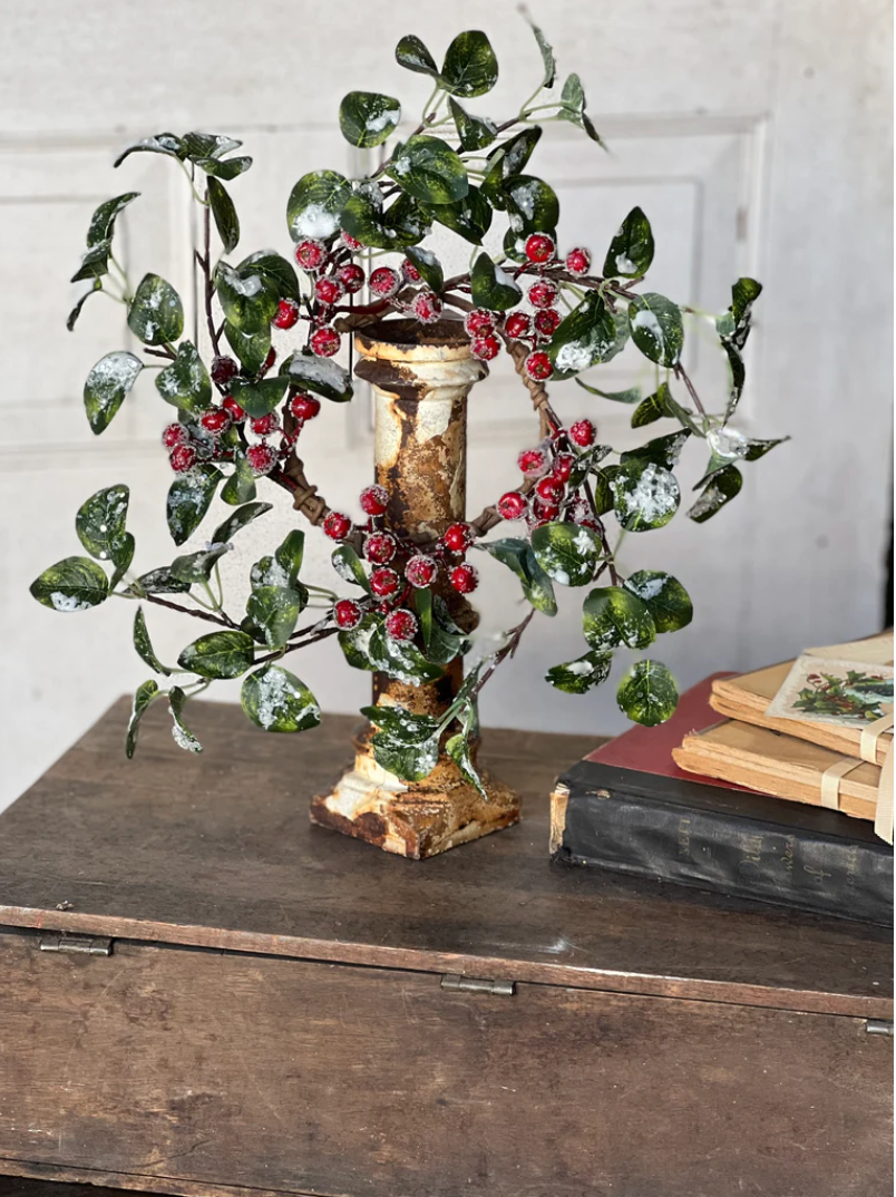 Iceberg Berries Candle Ring 4.5"