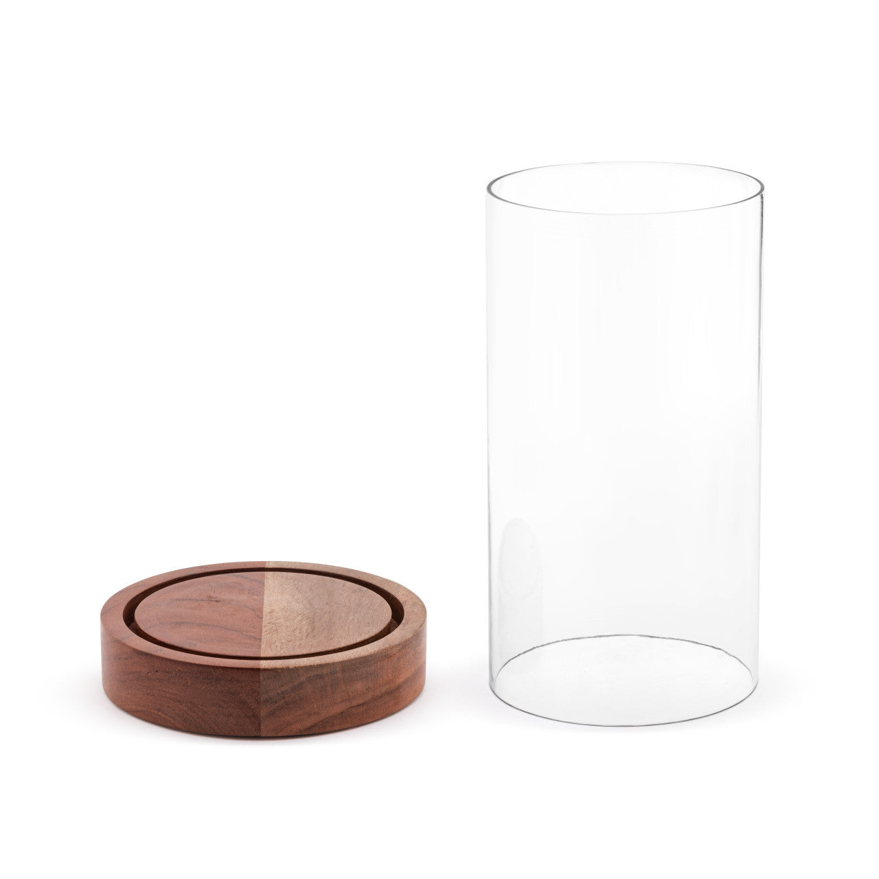 Wood and Glass Hurricane, 2 Sizes