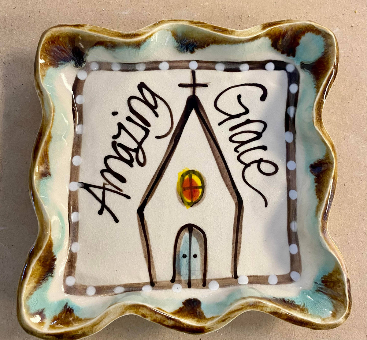 Amazing Grace Candle Plate