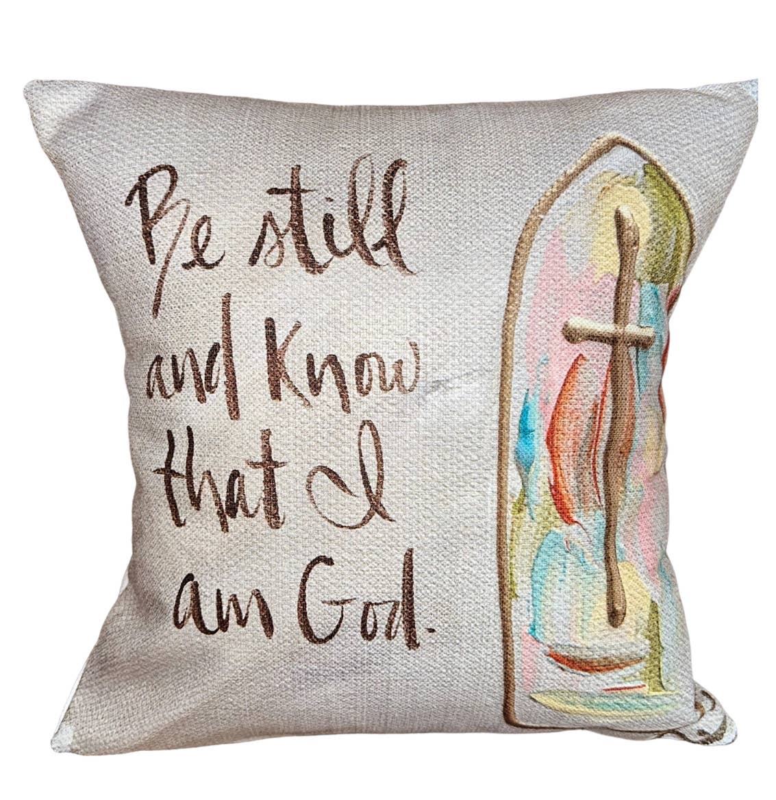 Southern Cotton Mill - GA Stained Glass Be Still Pillow