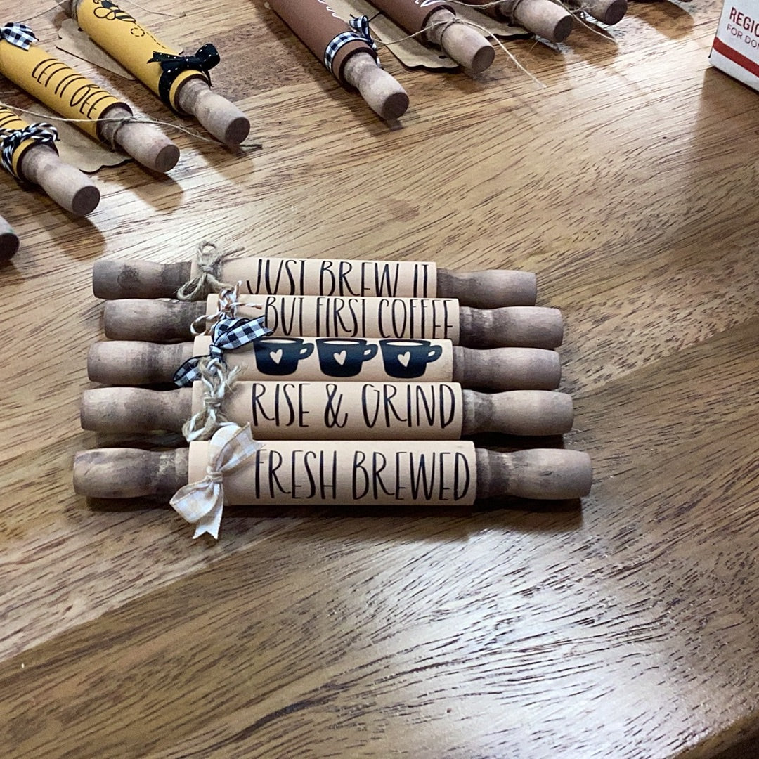7” Mini rolling pins | Coffee bar decor