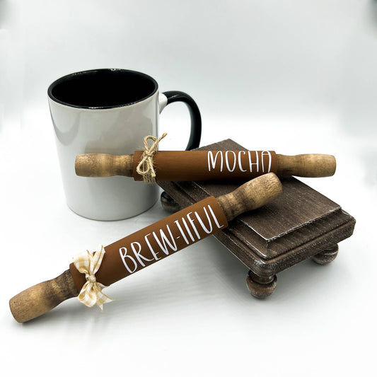 7” Mini rolling pins | Coffee bar decor