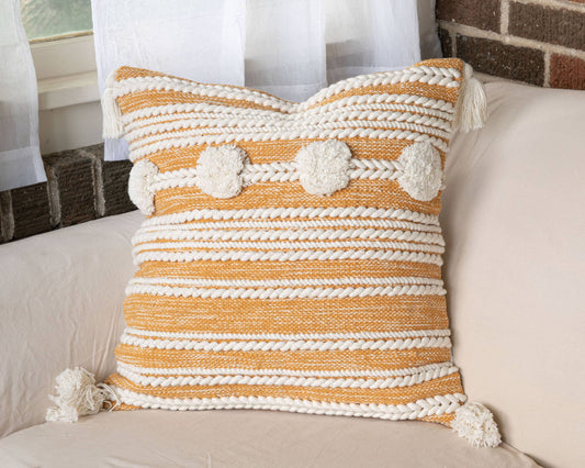 Hand Woven Blake Pillow Gold