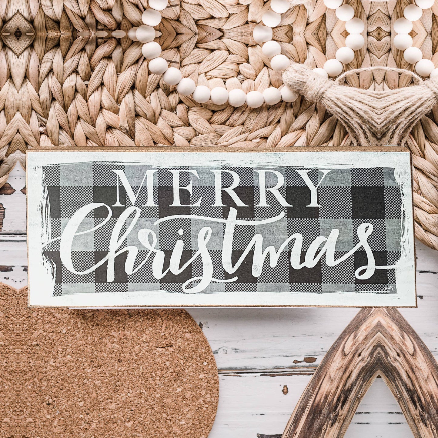 Buffalo Plaid Wooden Sign