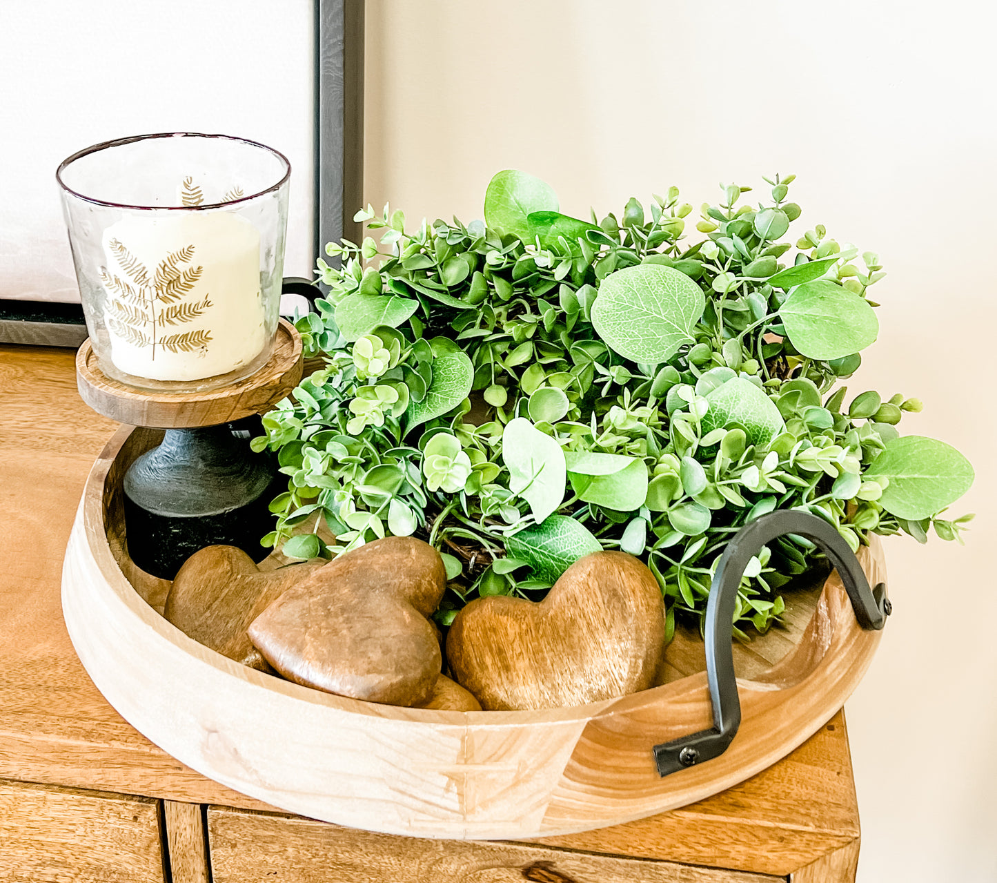 Black and Wood Candle Holder (2 Sizes)
