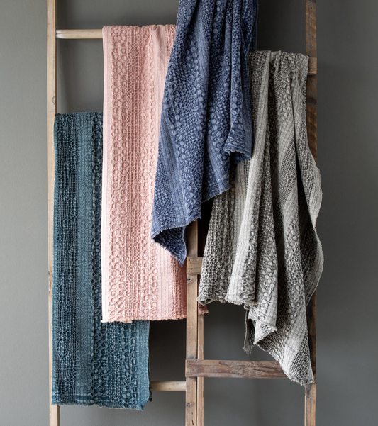 Heathered Waffle Weave Throw, Teal