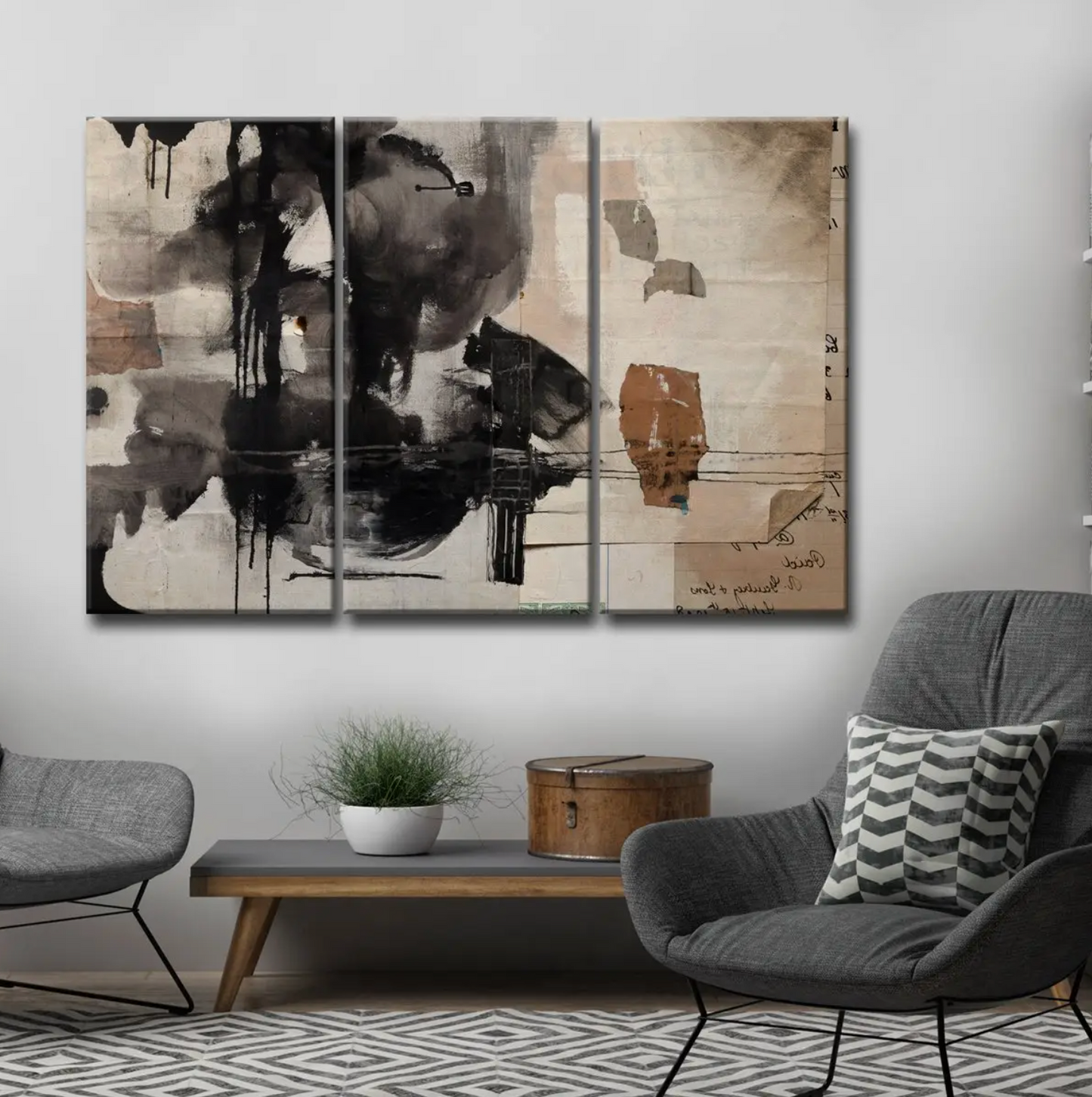Inkd XXIX' Canvas Art - 3 Panels