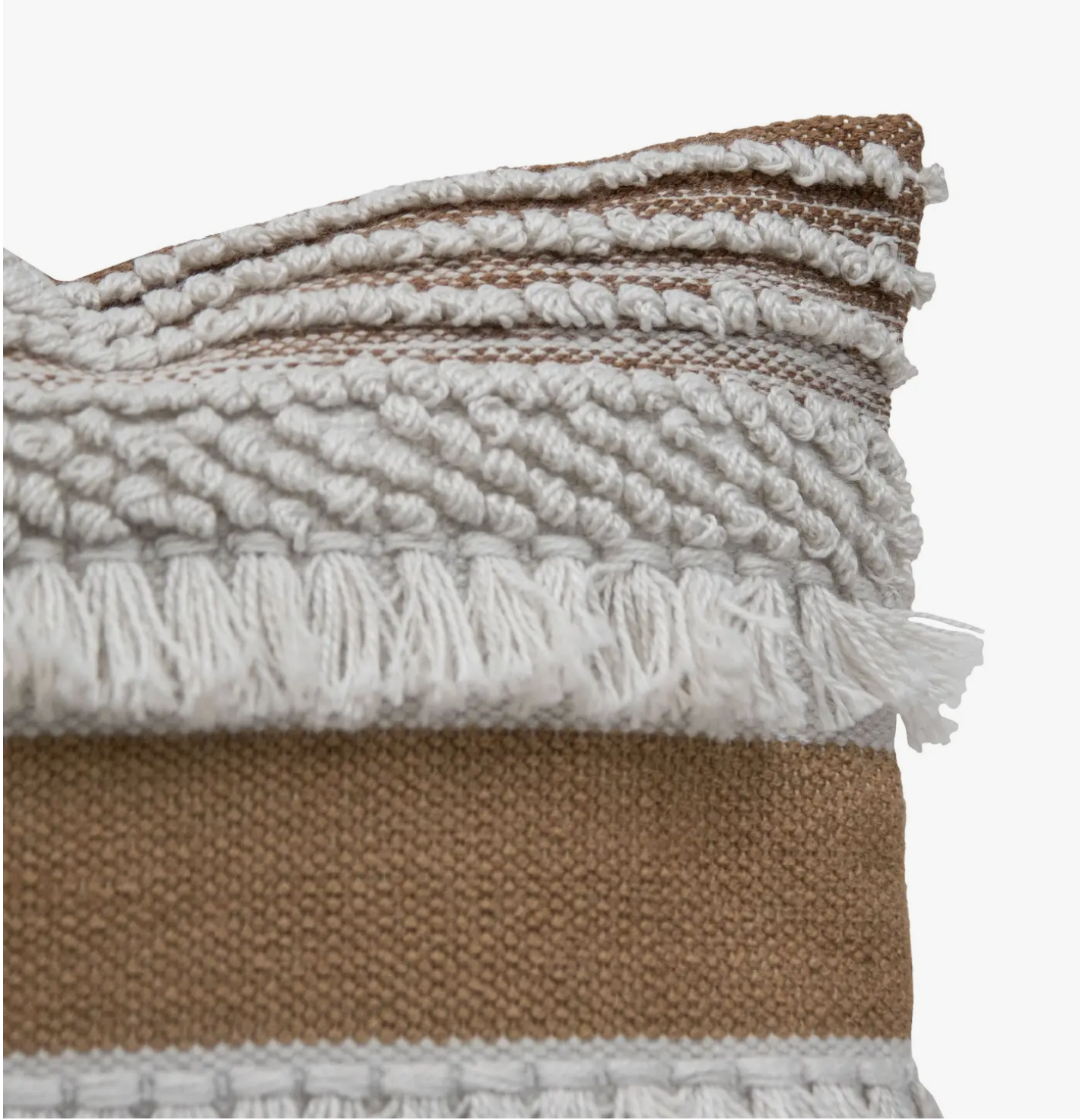 Hand Woven Daisy Pillow Brown