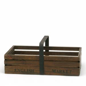 Wood Iron Handle Basket