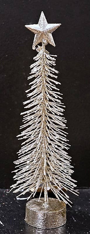 10in Glitter Mini country Needle Pine Tree