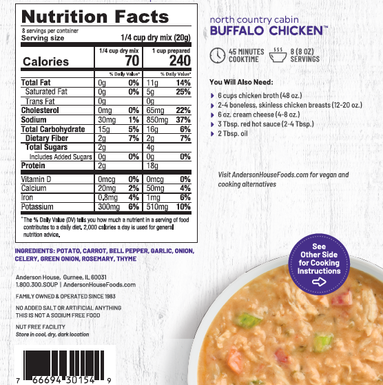 Anderson House | Frontier Soups - North Country Cabin Buffalo Chicken Soup Mix