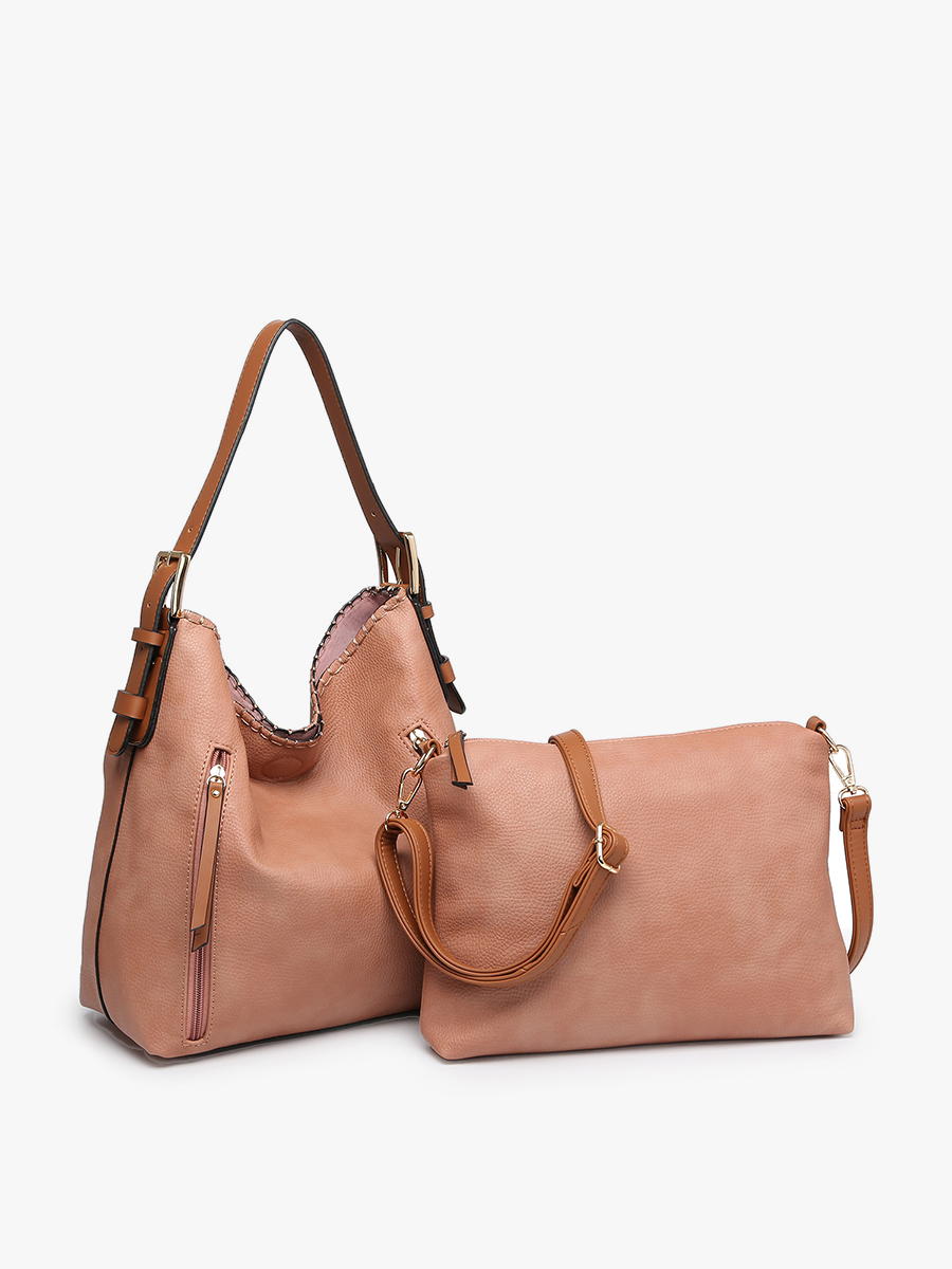 Jen & Co. - M1816A Alexa 2-in-1 Hobo Bag w/Dual Zip Compartments