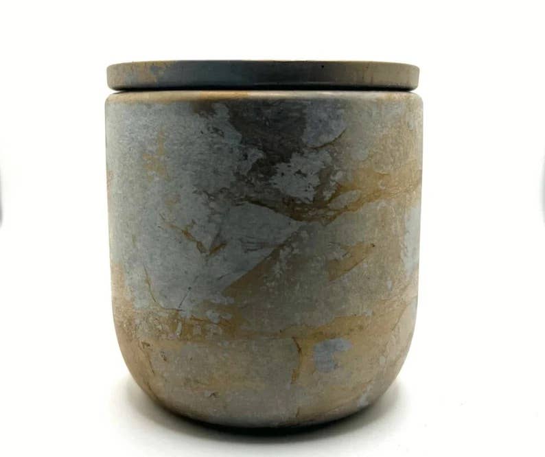 Gold handcrafted Cement Candle Vessel/Concrete Planter