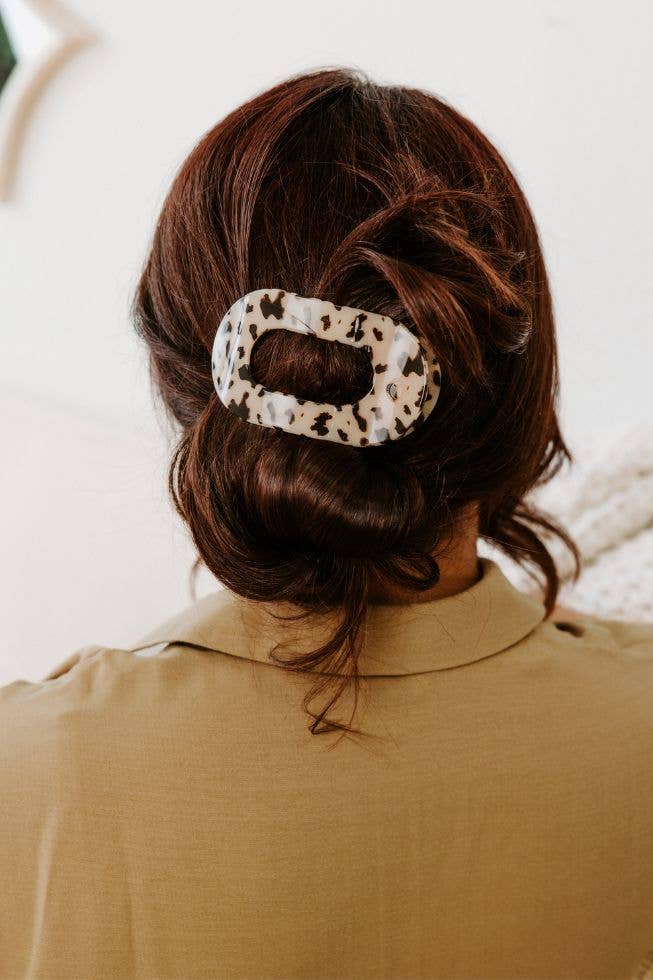 Round Flat Hair Clip | Blonde Tortoise