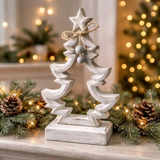 Antique Whitewashed Christmas Tree