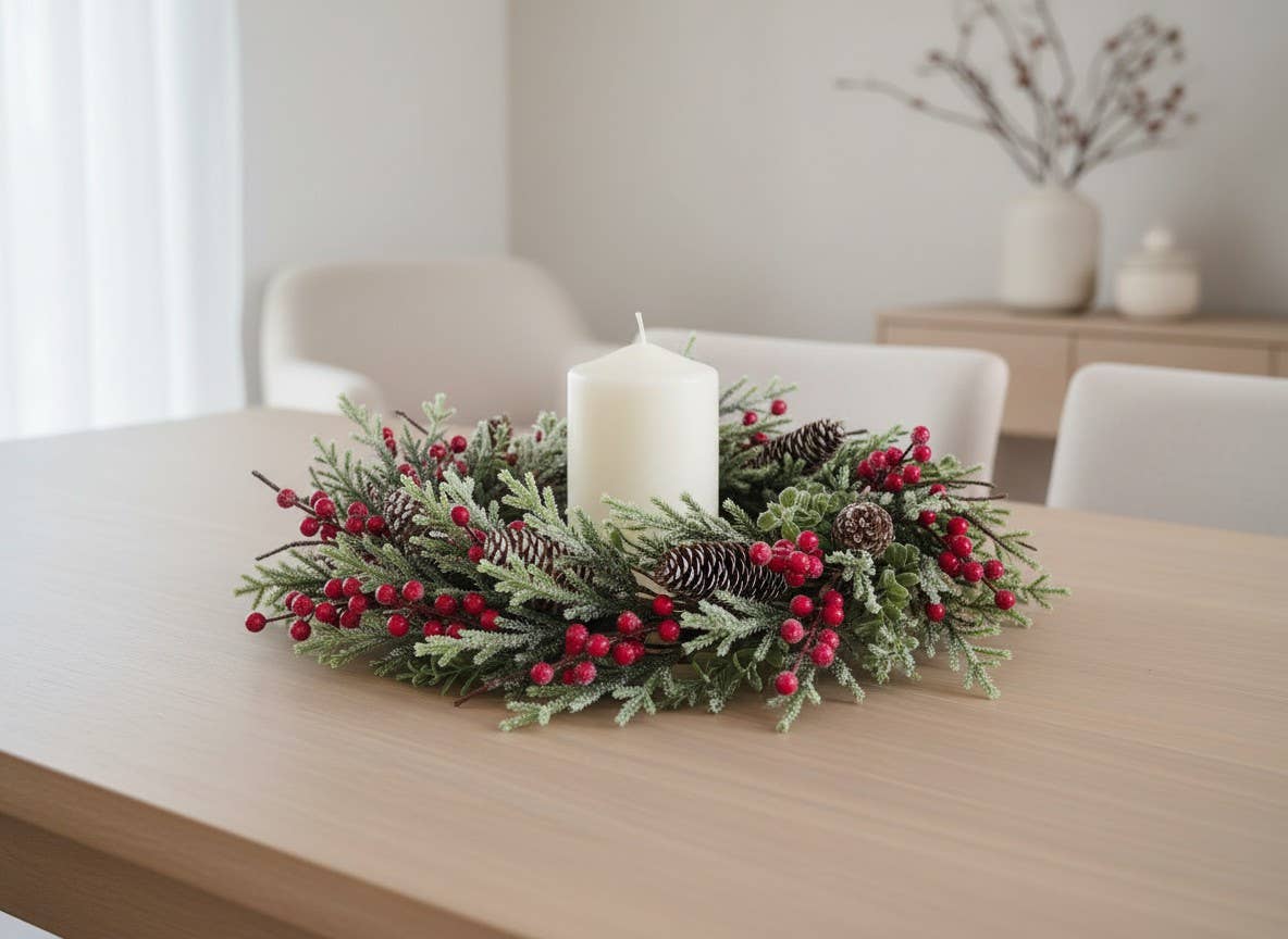 Wholesale Home Decor - Crimson & Pine 6.5in Candle Ring