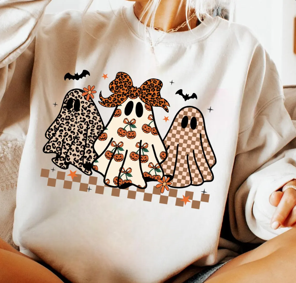 Preppy Halloween Ghost Tee & Sweatshirt