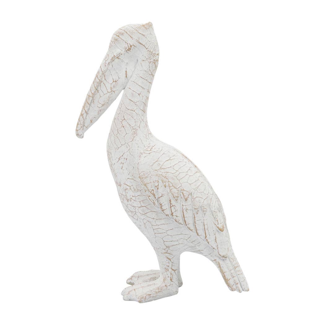 Sagebrook Home - Decorative Figurine - White Ceramic Standing Pelican, 14 in.
