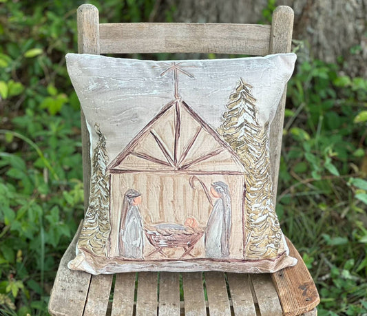 Southern Cotton Mill - GA New Nativity Pillow