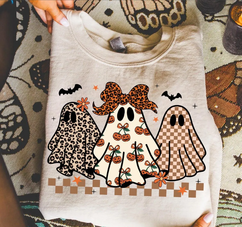 Preppy Halloween Ghost Tee & Sweatshirt