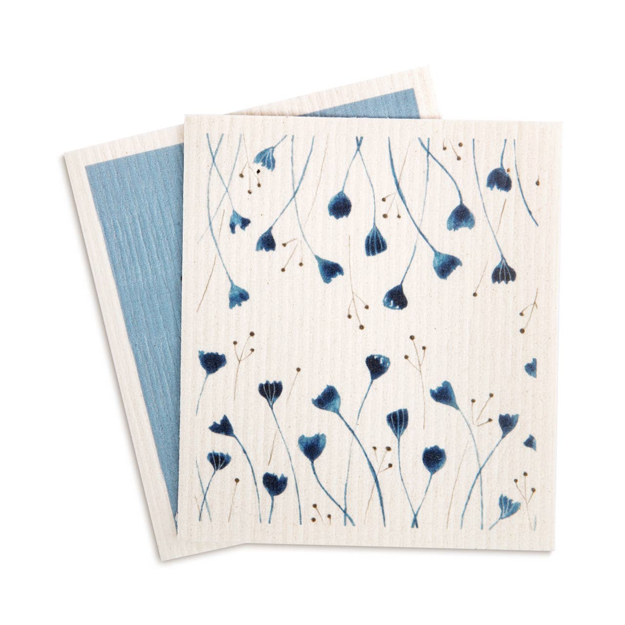 Biodegradable Dish Cloths Set of 2 - Blue Wildflowers