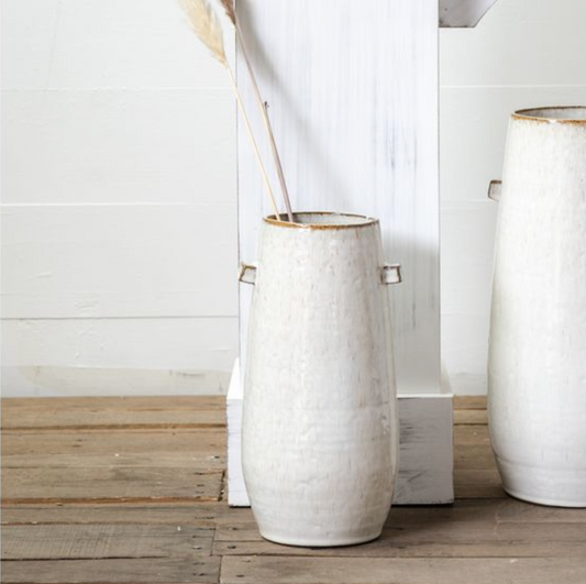 12.3" CERAMIC HANDLE VASE