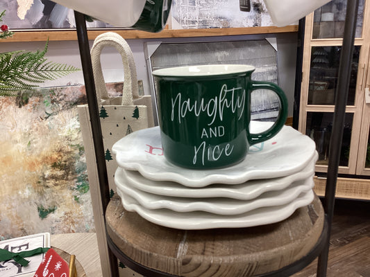 Green Naughty/Nice Christmas Coffee Mug